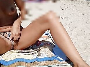 Real amateur wife flashing pussy public beach voyeur