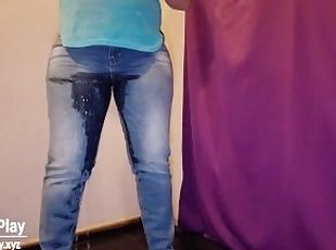 ? Jeans and Pantie Wetting with Pee play