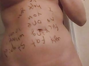 Teen Slut Degraded and Humiliated Showing Off Body Writing