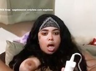 Fat pussy Latina Eye rolling solo orgasm hitachi