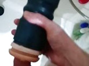 My fleshlight. Sucking my little dick