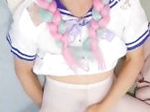 Hololive aqua masturbation and cum in pantyhouse