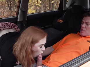 Fake Driving School - Redhead Distracts With No Bra On 2 - Lenina Crowne