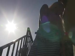 Aaliyah love outside on stairs, being a freak