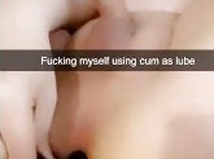 Trans girl fucks her little hole hard up close with thick butt plug