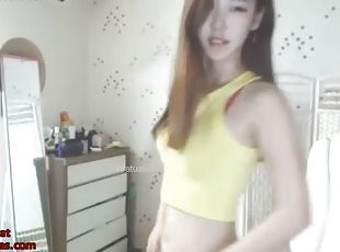 Shy asian camgirl striptease