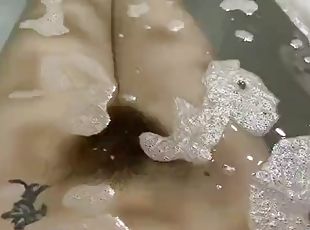 Fetish video with hairy pussy underwater close up