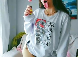 Part 2- Just a cute girl in a big shirt having fun and masturbation alone at home