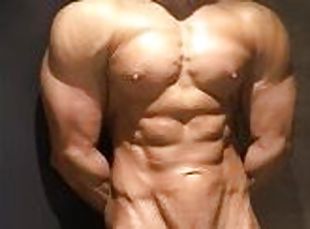 Flexing my big cock and ripped muscles
