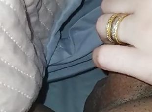Stepmother slides her hand under the blanket touching her stepsons cock and gives him a slow handjob