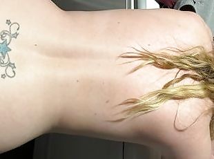 cul, gros-nichons, levrette, femme, amateur, milf, ejaculation-interne, joufflue, blonde, petits-seins