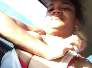 Cute black girl takes cum down throat and spits it out