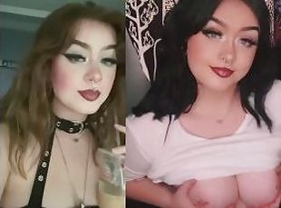 GOTH TIKTOK SLUT PIERCEDNOODLE SHOWS AMAZING TITS