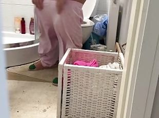 nanay-at-bata, ihian, pagtalsik, baguhan, milf, ina-nanay, pagkaisahan, paa, pov, toilet