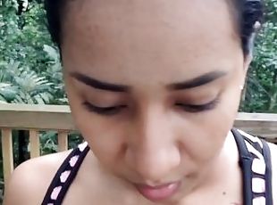 di-luar, amateur, perempuan-jelita, menghisap-zakar, peju, tegar, orang-latina, creampie, pasangan, pov