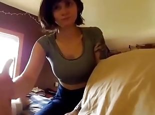 Stunning French girl with short hair on top