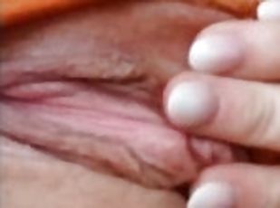 Rubbing tight wet pussy