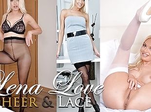 Lena Love Busty Czech Blonde In Stockings and Pantyhose Orgasms