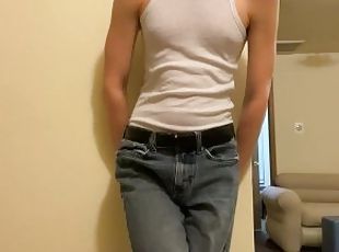 pisser, amateur, gay, culotte, européenne, euro, fétiche, solo, jeans, minet