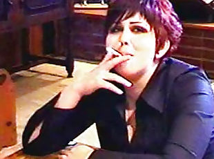 Goth girls smoking in fetish video