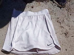 piss on white nike skort 2