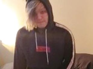 Femboy plays with himself