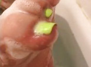 Washing My Dirty Feet (NEON GREEN TOES)