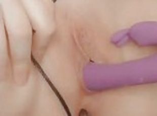 Super creamy pussy and vibrator after masturbation