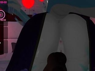 Furry Girl Stuffs 3 HOLES at once on Livestream in VRChat ERP [DP, Ass, Pussy & Mouth]