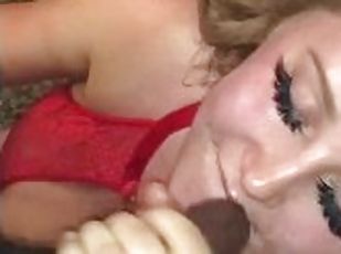 blonde white girl sucks bbc