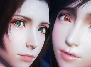 Final Fantasy 7 Futa - Tifa and Aerith - Tram sex (1/2)