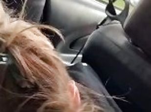 Blowjob by girls friend friend while girlfriend drives