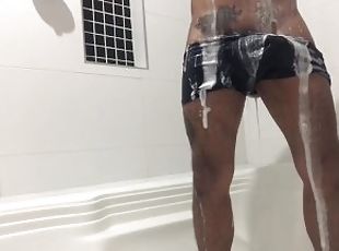 Wetting my hot dick until I cum…