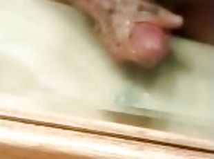 Tattooed white boy solo cum shot