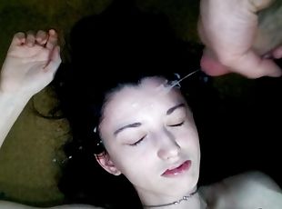 ejaculation-sur-le-corps, ados, compilation, point-de-vue, sur-le-visage, sperme, brunette