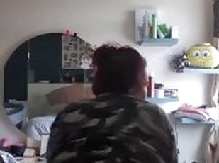 Horny home alone bbw riding dildo