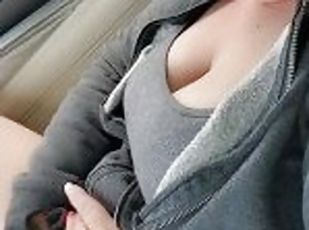 Slutwife playing with her pussy at home depot parking