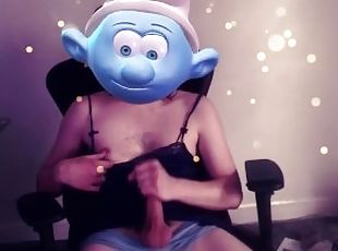 Horny Twink Jerks in Smurfette's Panties