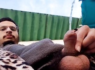 Short compilation of myself using my cock outdoor to piss off