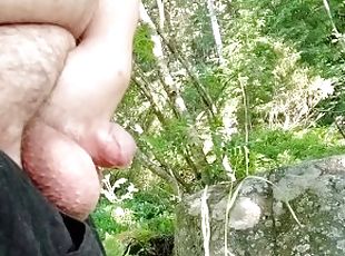 Fat man with uncut penis pisses HUGE STREAM