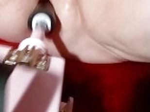 Sophia gets fantasy dildo on fuck machine in pussy