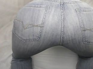 hårig, anal, gay, pov, tight, ritt, dildo, jeans, twink