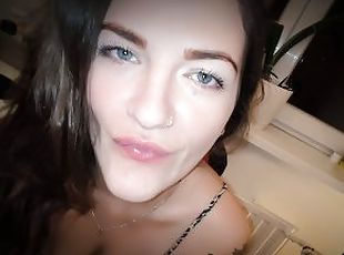 Oopsie! Cum is deep inside!! Horny Stepsister fucked from behind