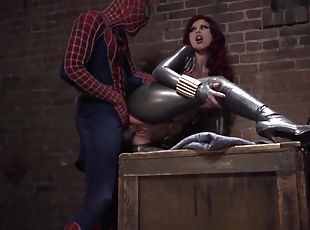 Insatiable damsel Brooklyn Lee shagged by horny Spider-Man