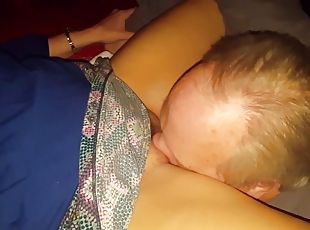 Cuck and wife lick Bullfriend together