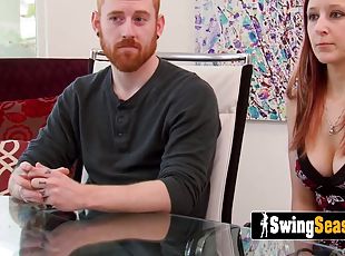 Swinger ginger husband loves the idea to make plump swap