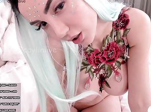 Naughty curvy bride webcam sex show