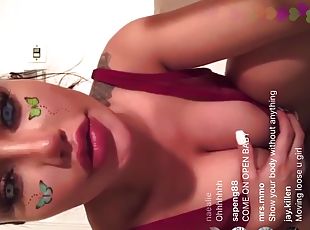 amberrhoneyy cute busty brunette in sexy lingerie on Instagram live