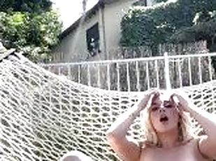 My neighbor asked me to watch his house so OF COURSE I FUCKED myself on his hammock ????
