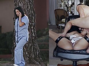 Nurse Split Screen - Assfuck - Butt Fucking
